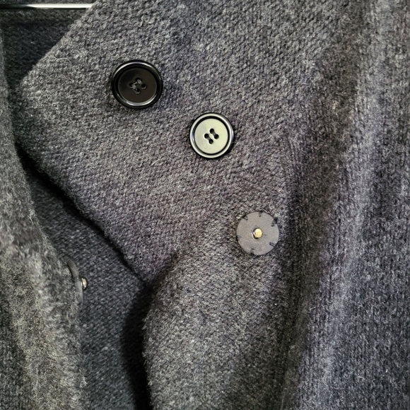 Soft Surroundings Merino Wool Charcoal Grey Loose Fit Coatagen Medium - Picture 7 of 12